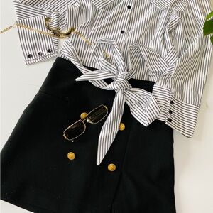 Striped Black and White Blouse